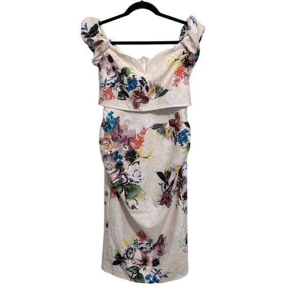 Little Mistress off the shoulder bodycon dress size 6 NWT - Picture 4 of 8